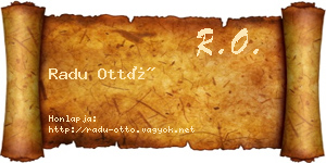 Radu Ottó névjegykártya